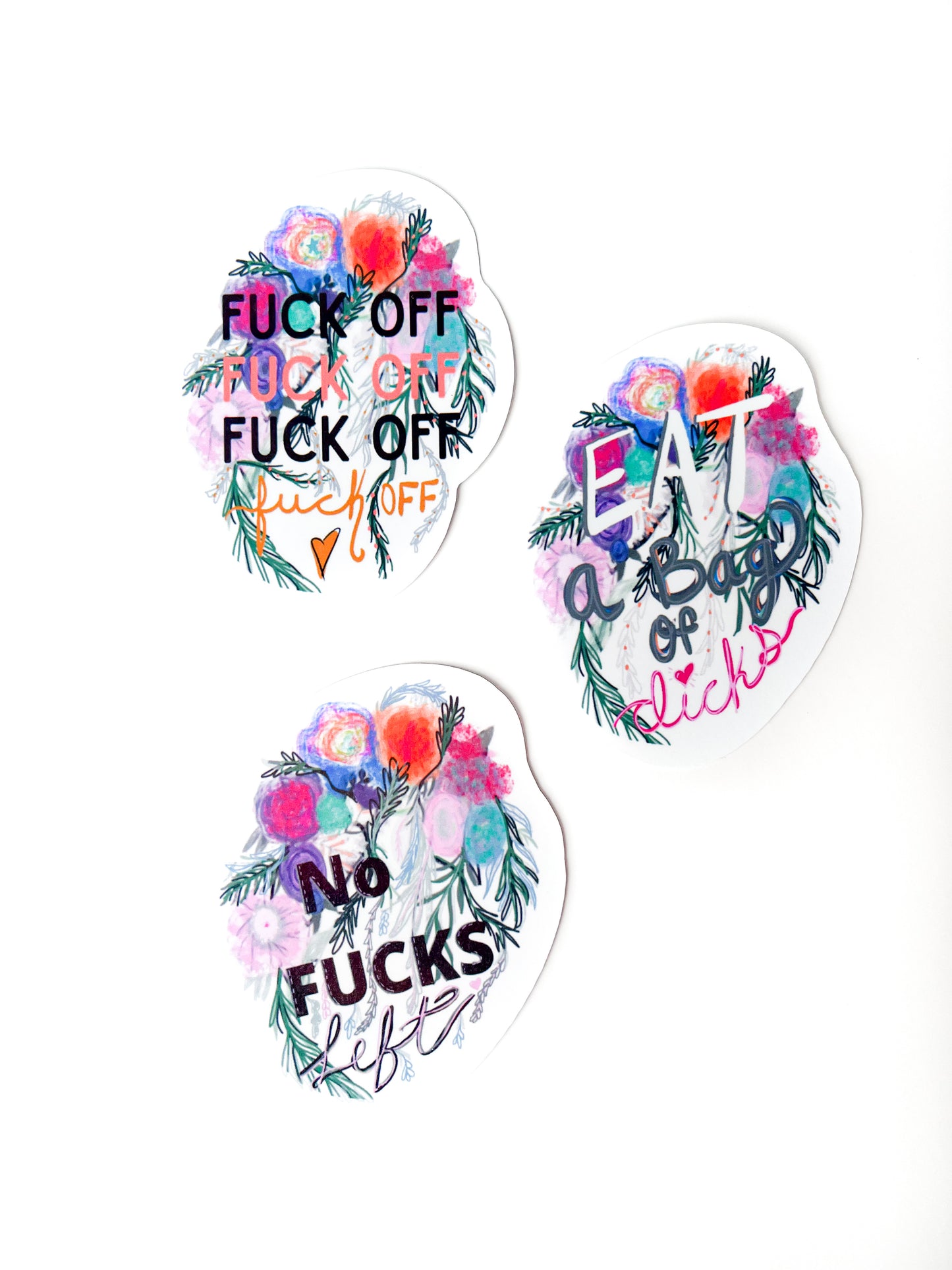 Pretty Profanity Flowers - vinyl sticker set