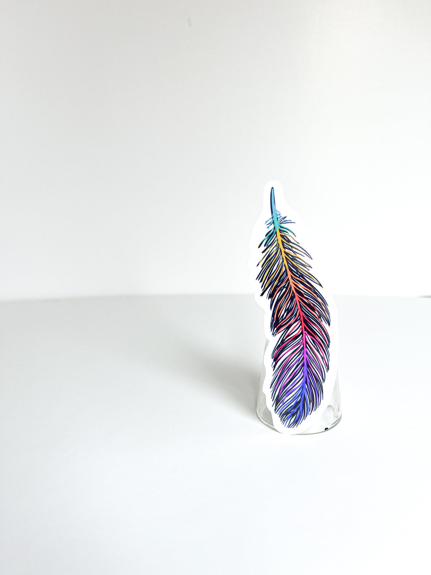 Rainbow Feather - vinyl sticker