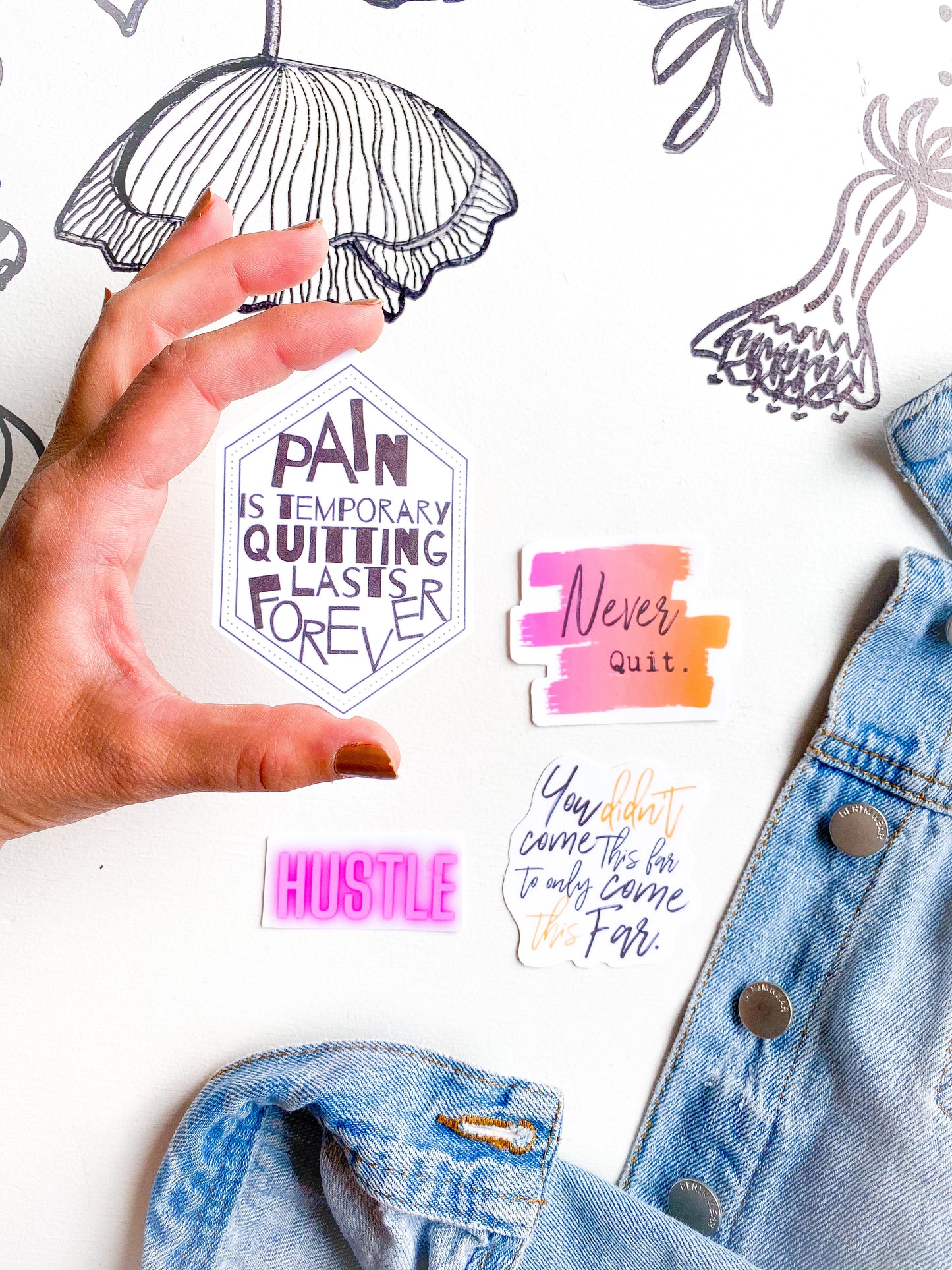 Motivational neon - vinyl sticker set