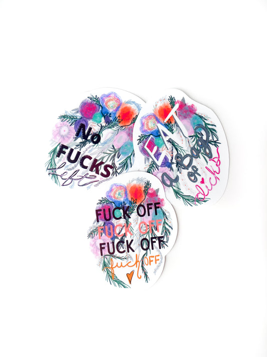 Pretty Profanity Flowers - vinyl sticker set