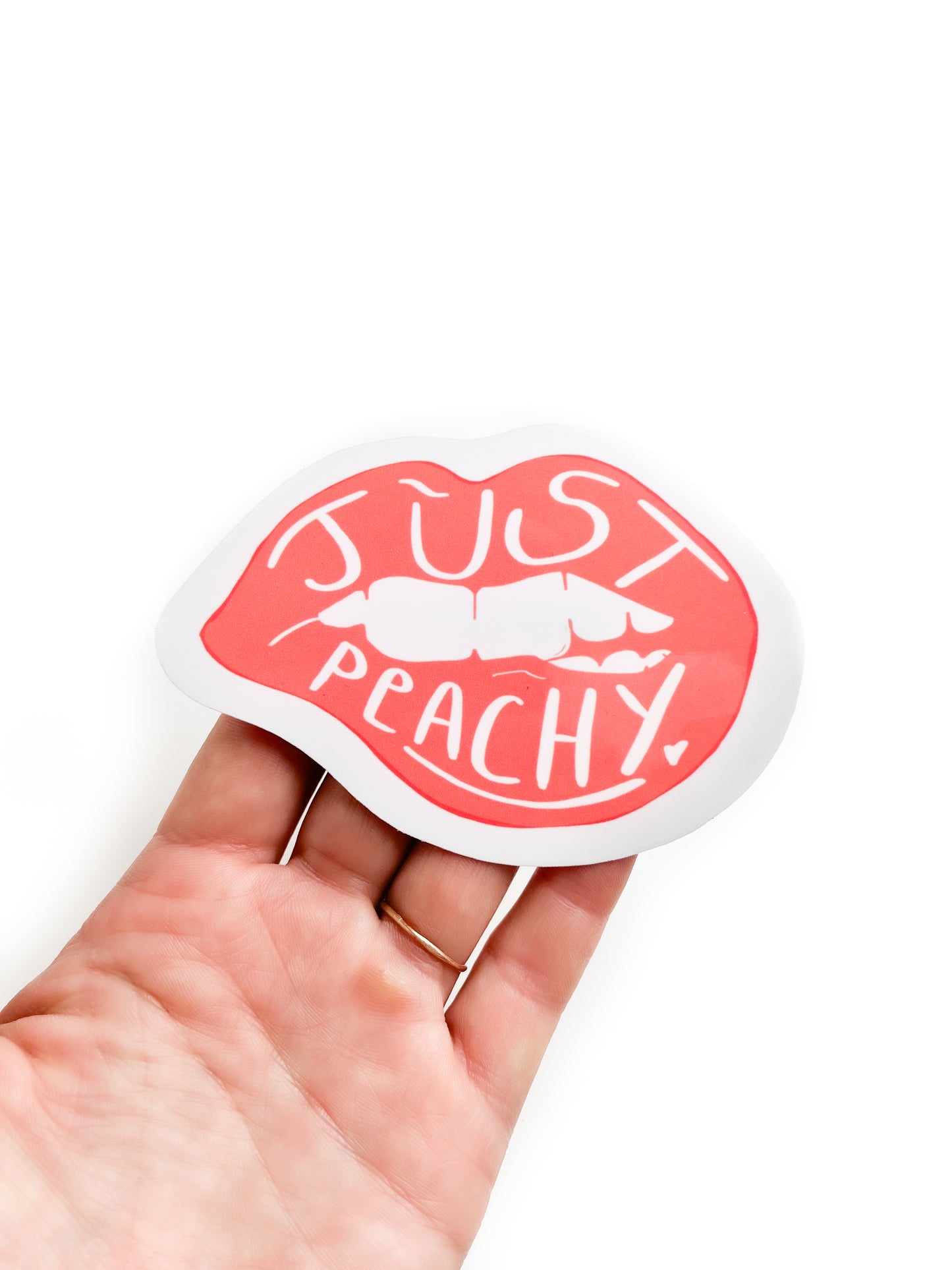 Just Peachy - vinyl sticker (peach)