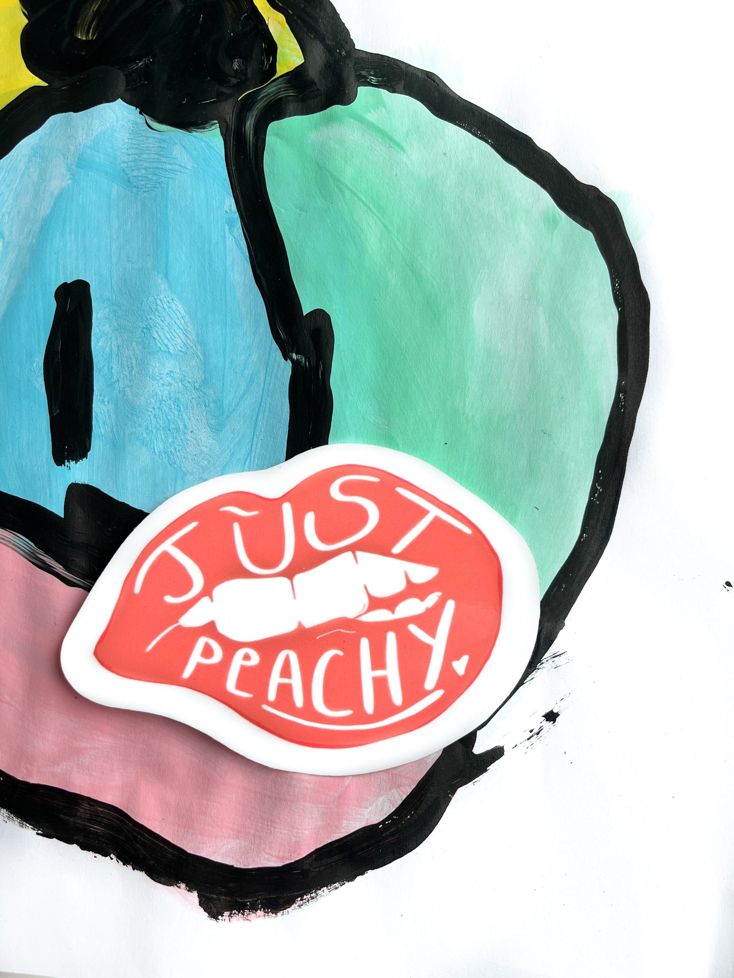 Just Peachy - vinyl sticker (peach)