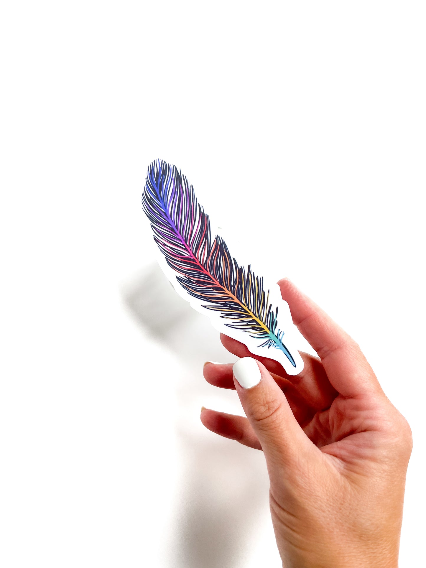 Rainbow Feather - vinyl sticker