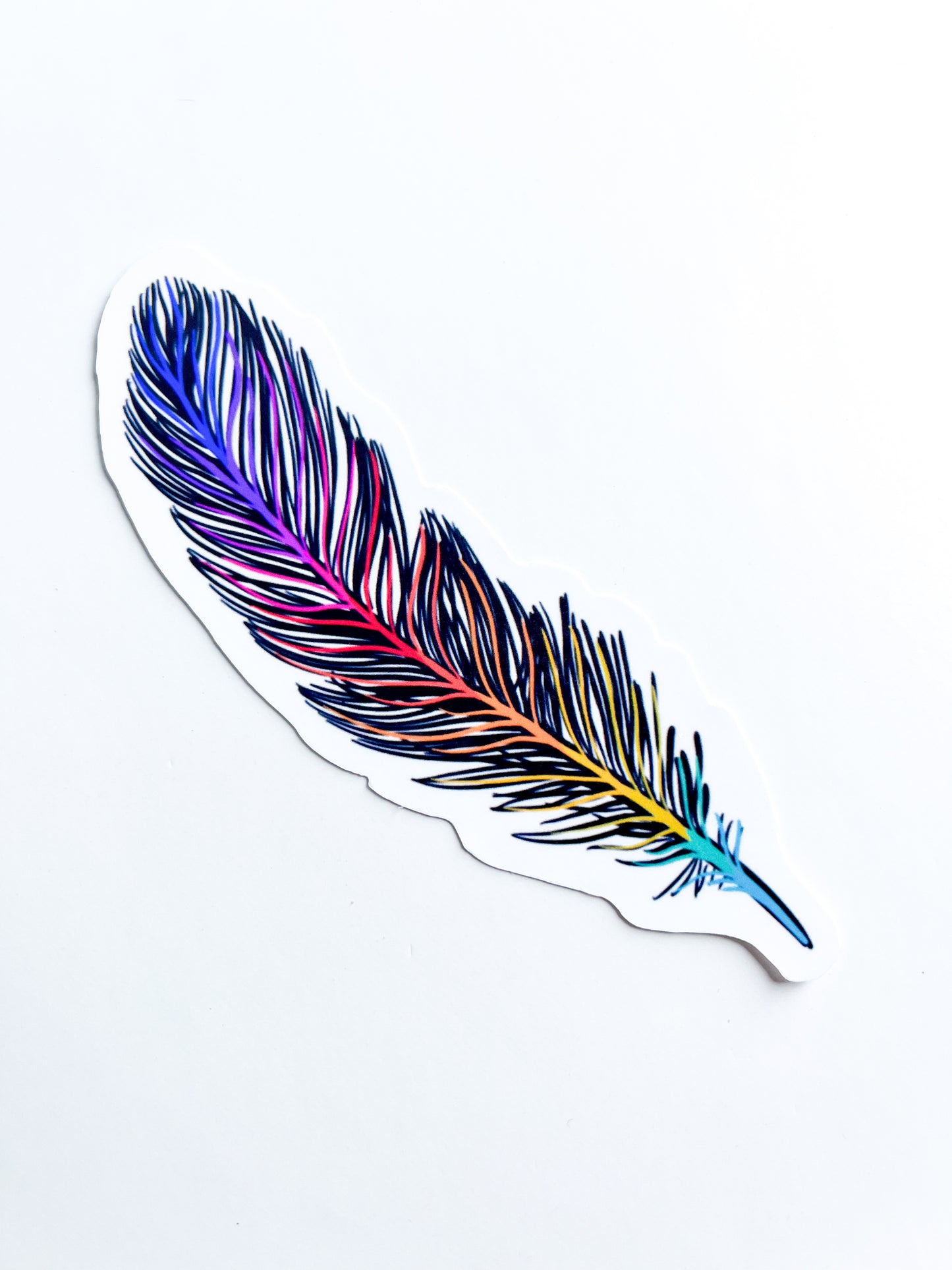 Rainbow Feather - vinyl sticker